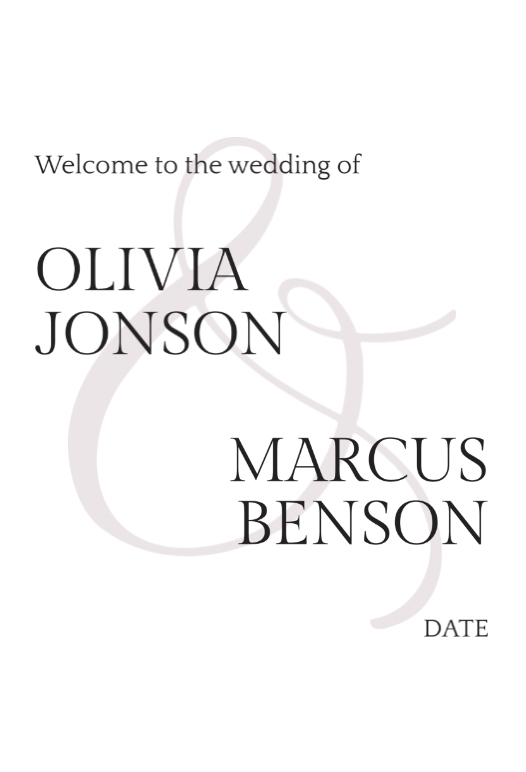 Minimal Wedding Welcome Sign