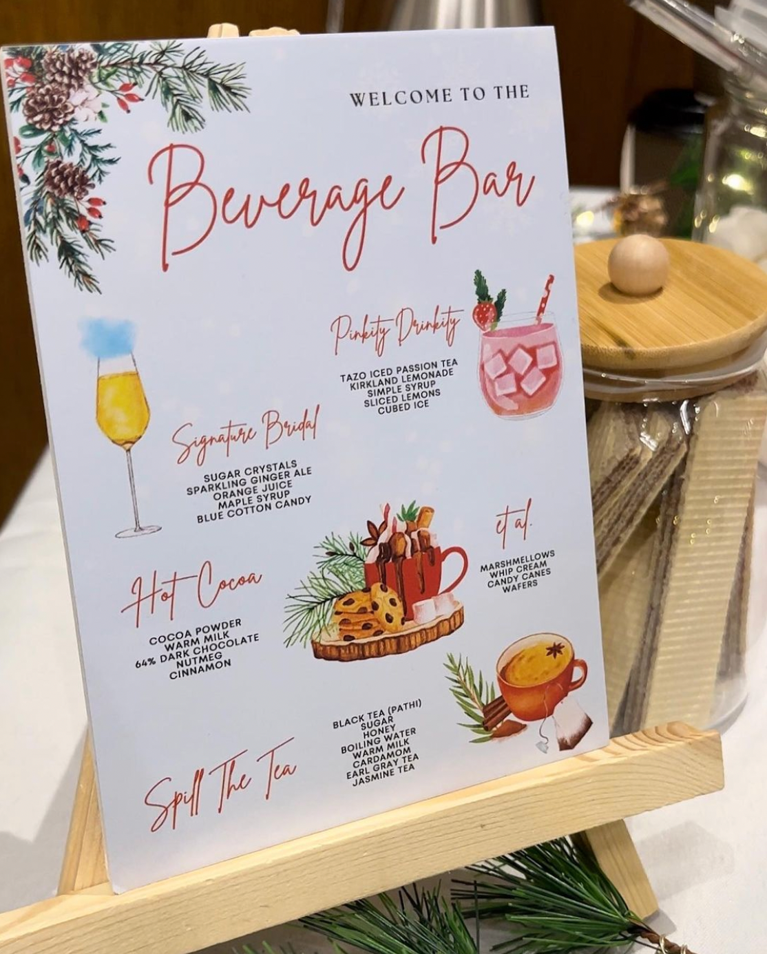 Holiday / Christmas Beverage Bar Sign