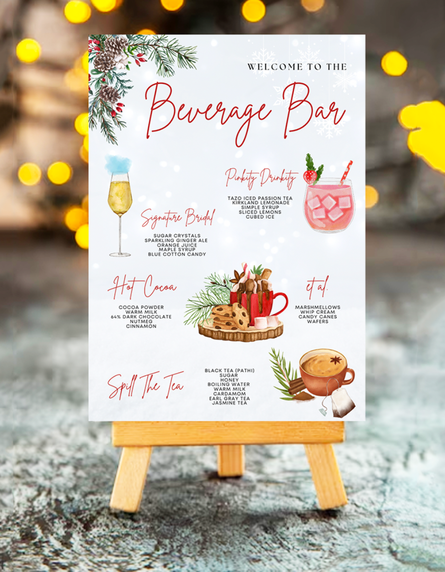 Holiday / Christmas Beverage Bar Sign