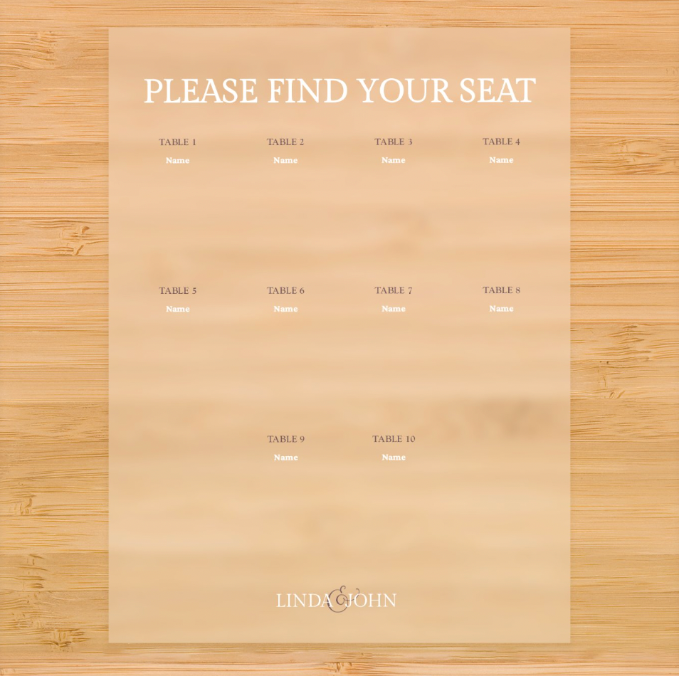 Minimal Acrylic Seating Chart