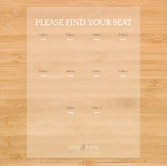 Minimal Acrylic Seating Chart