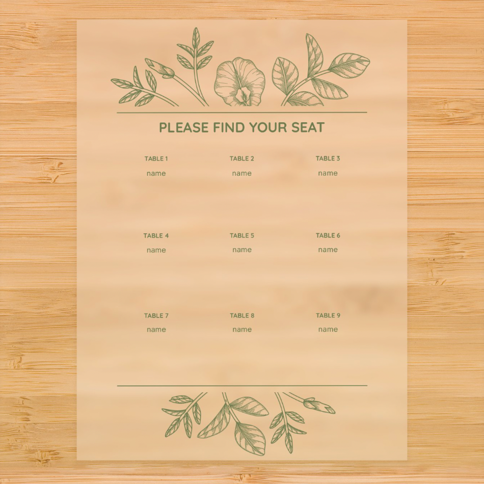 Floral Border Acrylic Seating Chart