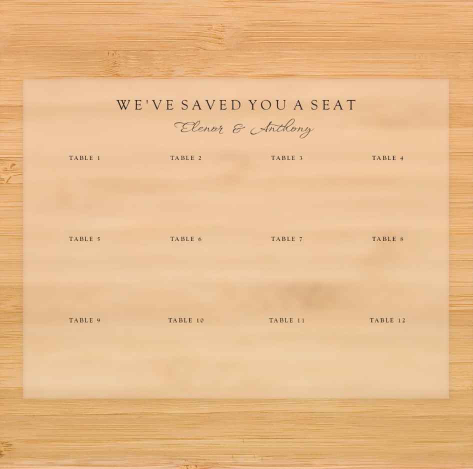 Minimal Acrylic Seating Chart