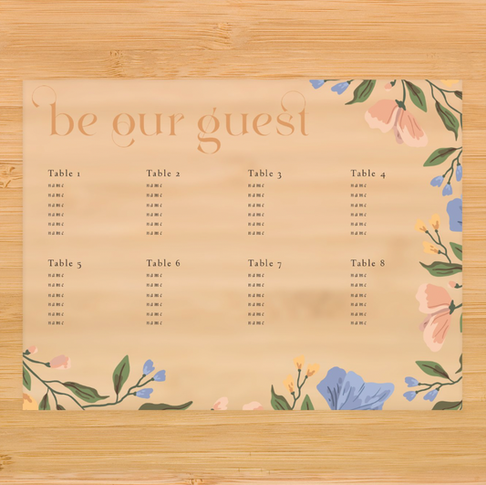 Be Our Guest Acrylic Seating Chart