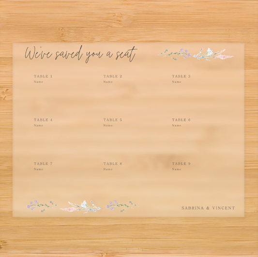 Saved a Seat Acrylic Seating Chart