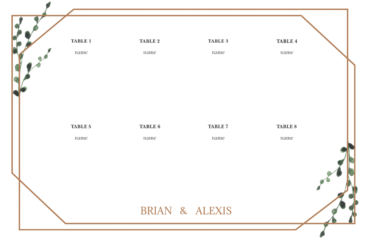 Gold Border Acrylic Seating Chart