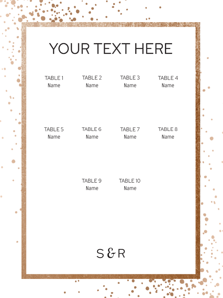 Glitter Border Acrylic Seating Chart