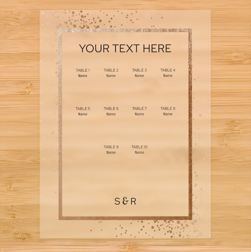 Glitter Border Acrylic Seating Chart