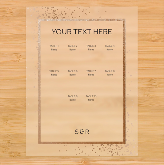 Glitter Border Acrylic Seating Chart