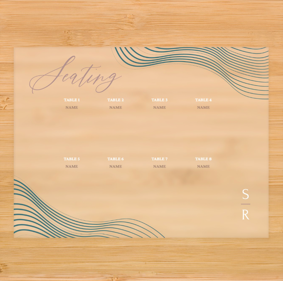 Wavy Acrylic Seating Chart