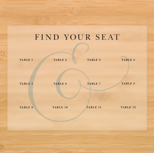 Find Your Seat "&" Acrylic Seating Chart