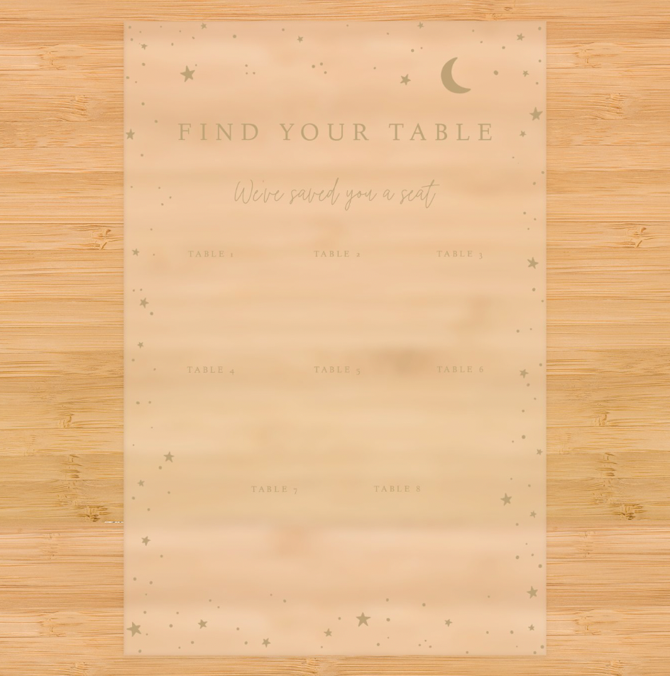 Moon & Stars Acrylic Seating Chart