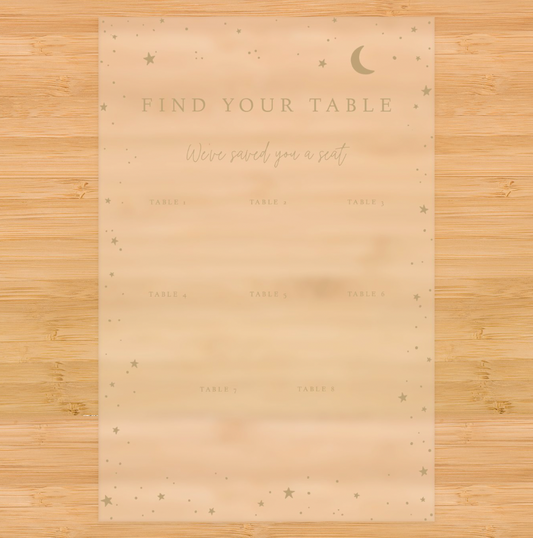 Moon & Stars Acrylic Seating Chart