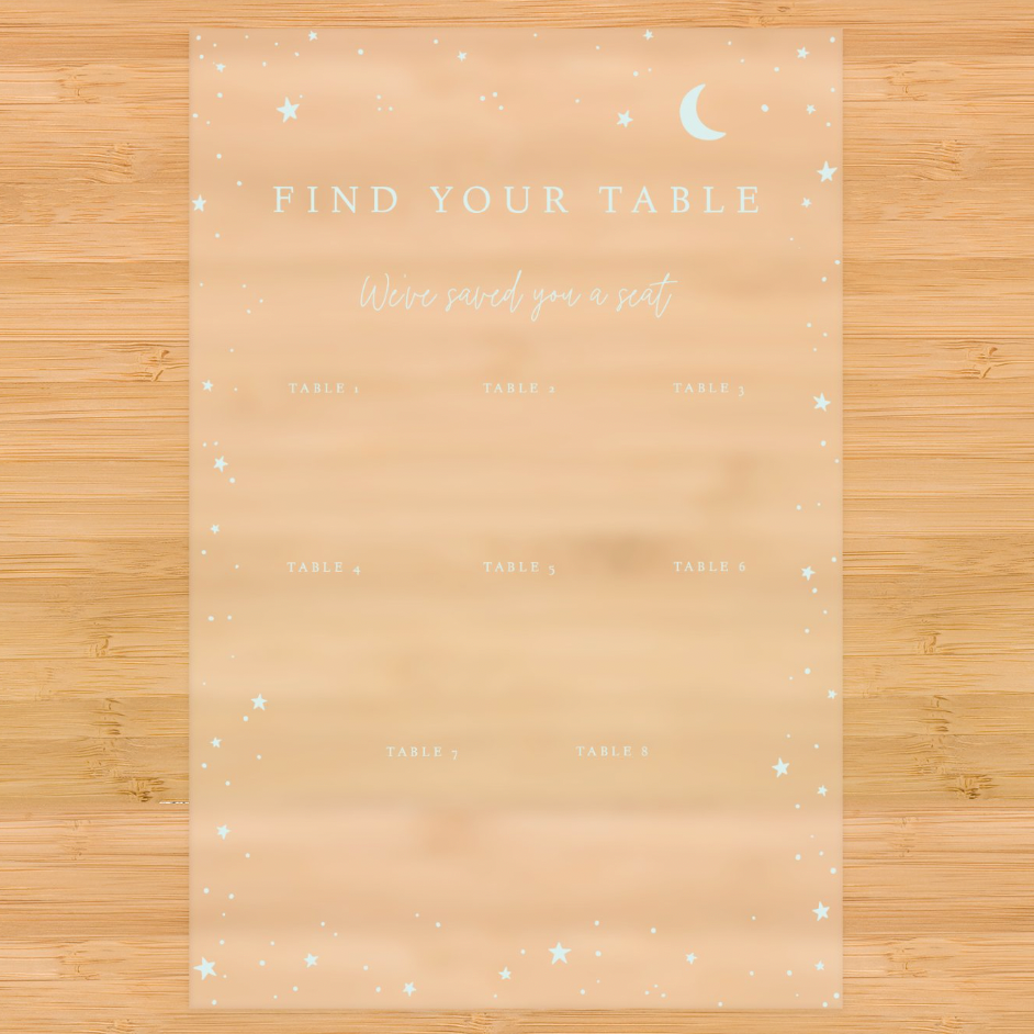 Moon & Stars Acrylic Seating Chart