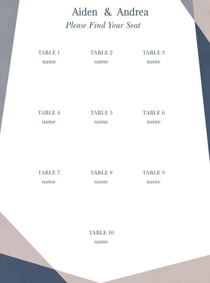 Geometric Acrylic Seating Chart