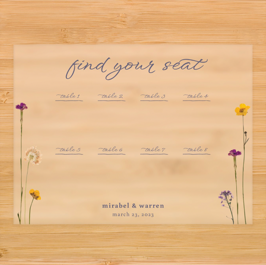 Chic Floral Acrylic Seating Chart