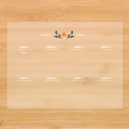 Minimal Name Top Acrylic Seating Chart