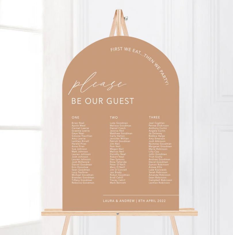 Arch Seating Chart - 2 x 3 ft