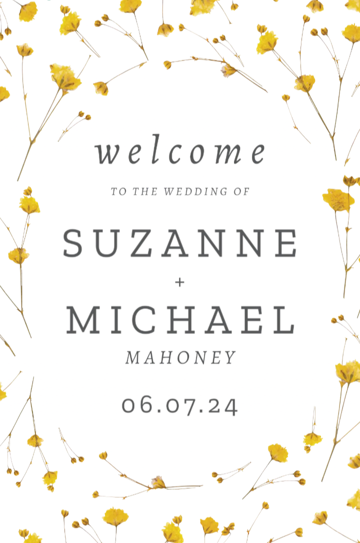 Yellow Flowers Floral Welcome Sign