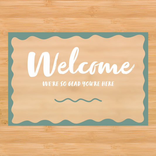 Wavy Border Welcome Sign