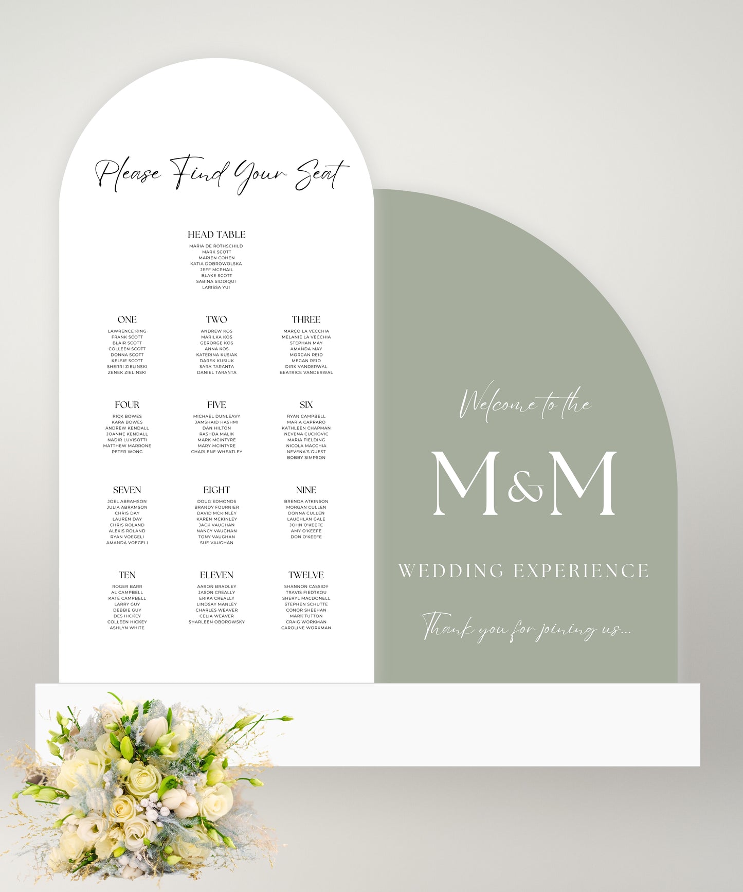 Arch + Slit Arch | Welcome Sign + Seating Chart - LARGE