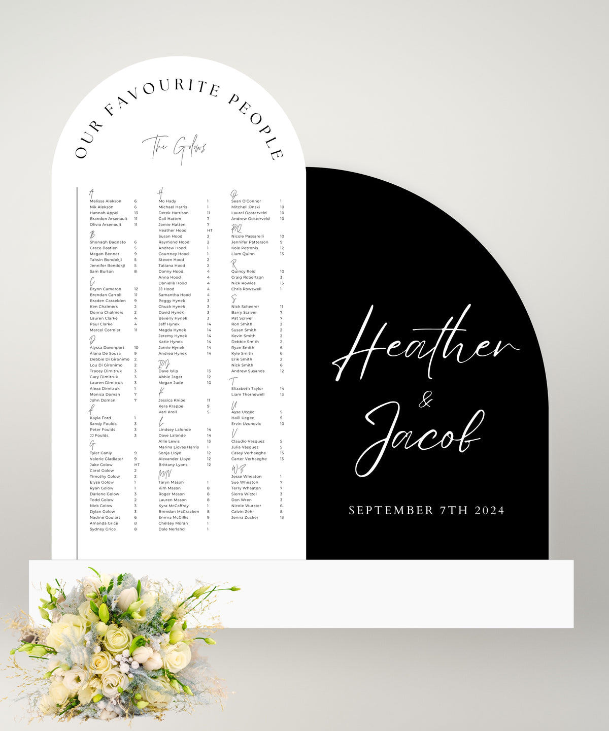 Arch + Slit Arch | Welcome Sign + Seating Chart - LARGE – Custom Boards ...