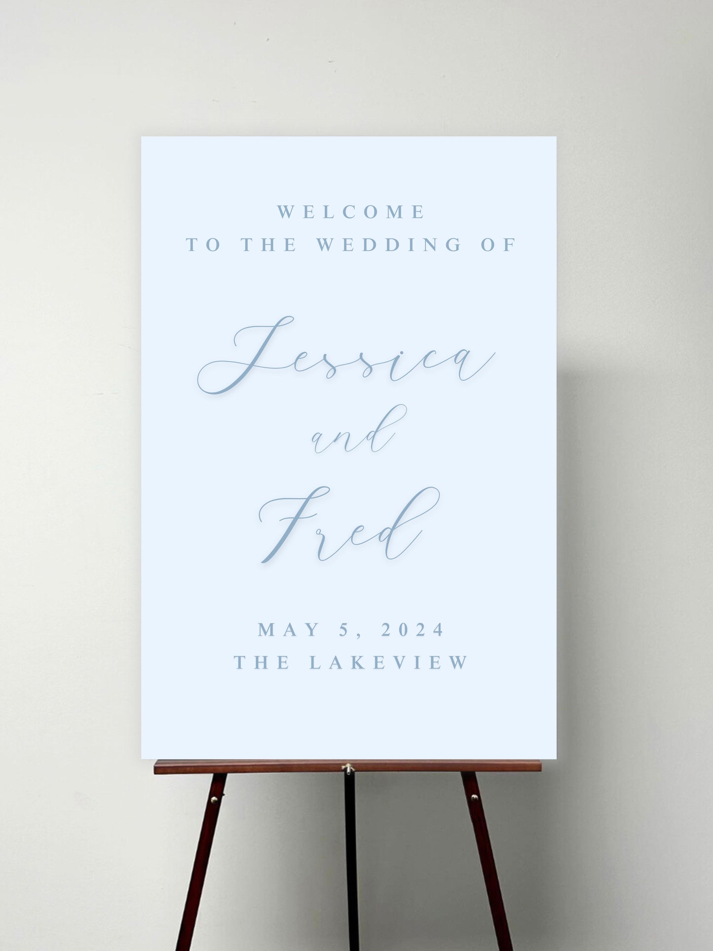 Powder Blue Minimal Welcome Sign