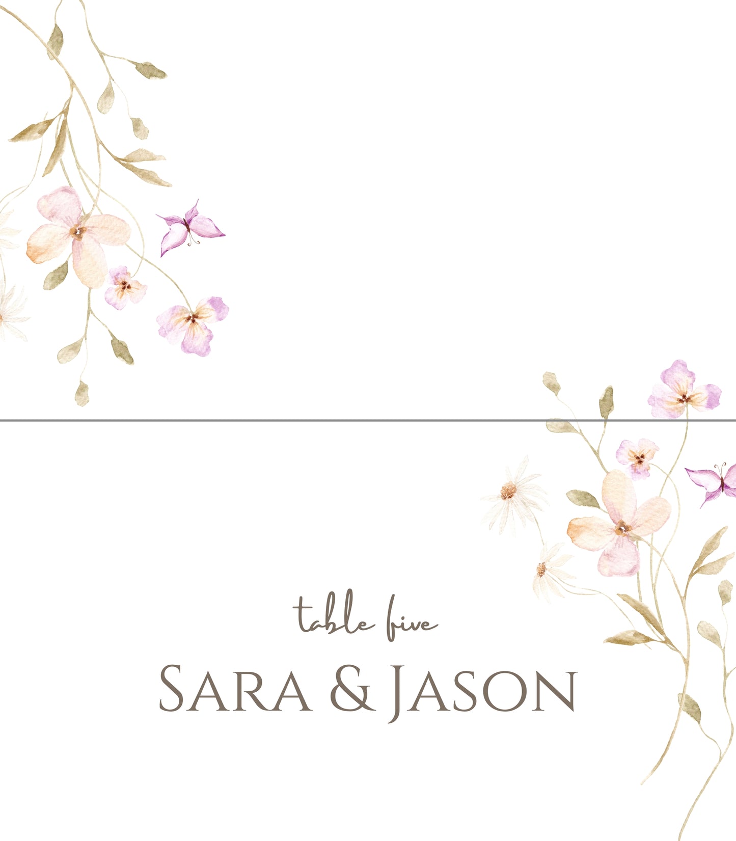 Summery Floral Place Card