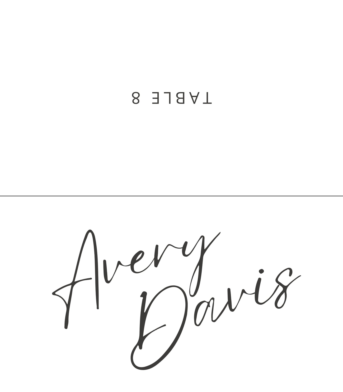 Minimal Calligraphy Place Card