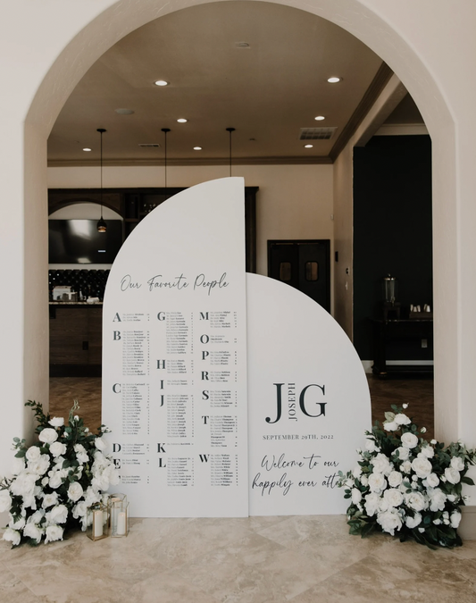 Arch Wedding Welcome Sign + Seating Chart - LARGE